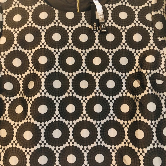 Kensie Brocade Top NWOT Black & Silver Geometric Adorable & Super Flattering! - Picture 6 of 8